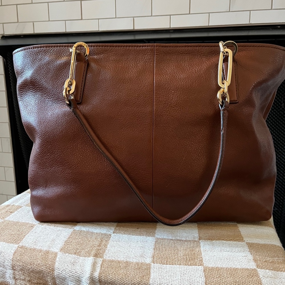 Brown leather coach purse - Picture 7 of 10